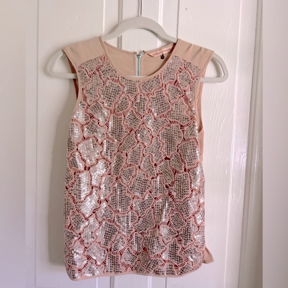 Rebecca Taylor Silk and Sequin Blouse size 0